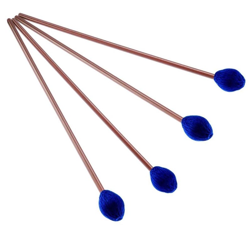 Vankcp 2 Pair Marimba Mallets Medium Blue Hard Yarn Head Keyboard Marimba Mallets for Percussion Marimba Playing Glockenspiel Marimba (Style 2) - Image 1